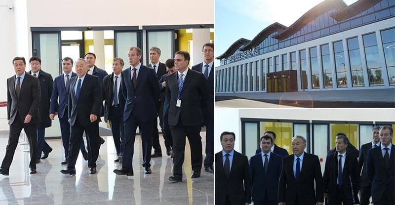 Mabetex Group - President of the Republic of Kazakhstan, Nursultan Nazarbayev, during the visit of the New Terminal of the International Airport of Nur-Sultan